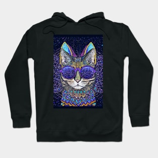 Cosmos Cat Wearing Sunglasses- Velocity! Hoodie